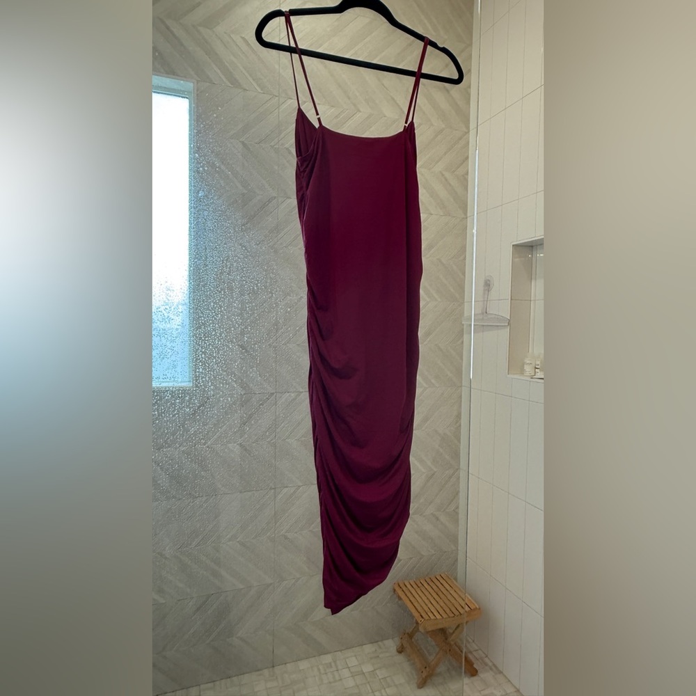 Burgundy Draped Dress